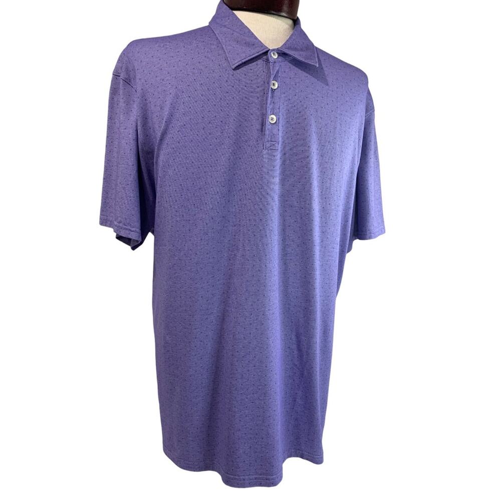 XXL Zachary Prell Mens Golf Polo Shirt Micro Print Purple Short Sleeve